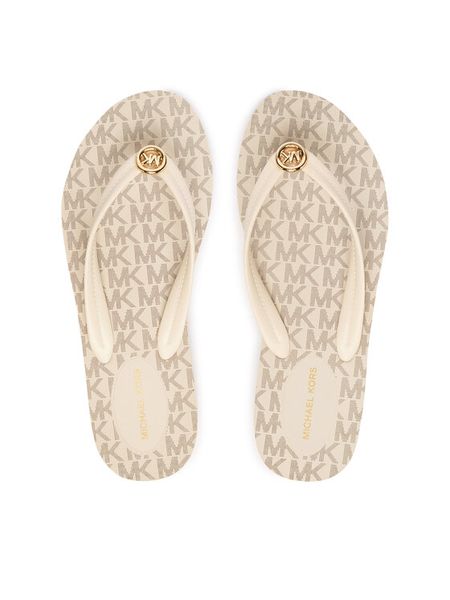 MICHAEL Michael Kors Japonki Posie Flip Flop 40S6PSFA2Q Écru. Białe klapki MICHAEL Michael Kors, bez wzorów, z syntetyku, bez obcasa. Za 217.99 zł.