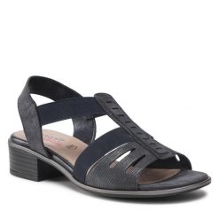 Sandały Go Soft. Niebieskie sandały GO SOFT, bez wzorów, bez obcasa, na płaskiej podeszwie, bez zapięcia. Za 179.99 zł.