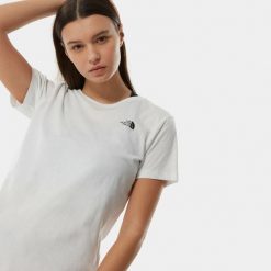 Koszulka turystyczna damska The North Face W Simple Dome Tee. Białe bluzki The North Face, xl, bez wzorów, sportowe, bez kołnierzyka, bez ramiączek. Za 113.00 zł.