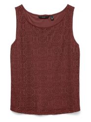 Vero Moda Top w kolorze brązowym rozmiar: L. Brązowe topy Vero Moda, l, bez wzorów, bez kołnierzyka, bez ramiączek. Za 65.54 zł.