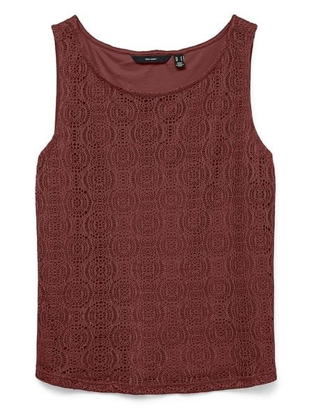 Vero Moda Top w kolorze brązowym rozmiar: L. Brązowe topy Vero Moda, l, bez wzorów, bez kołnierzyka, bez ramiączek. Za 56.79 zł.