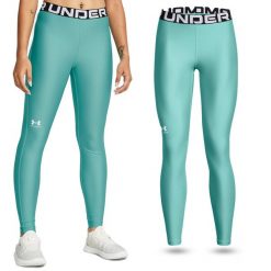 Legginsy treningowe damskie UNDER ARMOUR szybkoschnące termoaktywne. Niebieskie legginsy sportowe Under Armour, l, bez wzorów, do biegania. W wyprzedaży za 164.40 zł.