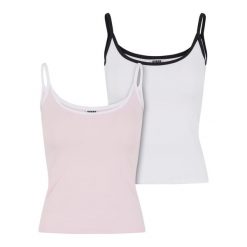Damski tank top Urban Classics Contrast Basic (x2). Białe topy Urban Classics, bez wzorów, bez kołnierzyka, bez ramiączek. Za 152.50 zł.