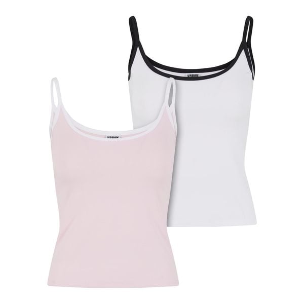 Damski tank top Urban Classics Contrast Basic (x2). Białe topy Urban Classics, bez wzorów, bez kołnierzyka, bez ramiączek. Za 117.50 zł.