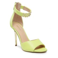 Sandały Guess. Zielone sandały Guess, z aplikacjami, bez obcasa, na szpilce, bez zapięcia. Za 749.99 zł.