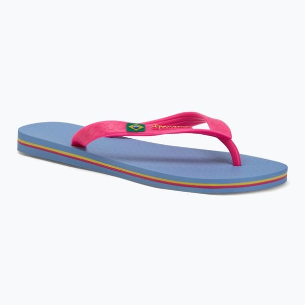Japonki basenowe damskie Ipanema Clas Brasil II. Niebieskie klapki Ipanema, bez wzorów, z materiału, bez obcasa. Za 59.99 zł.