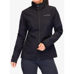 Kurtka softshell damska Vaude Cyclone Jacket VI. Czarne kurtki sportowe Vaude, bez wzorów, z softshellu, bez kaptura, trekkingowe. Za 392.99 zł.