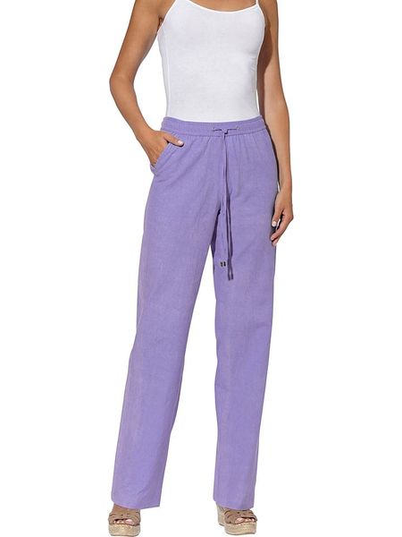 Heine Spodnie w kolorze fioletowym rozmiar: 34. Różowe spodnie materiałowe Heine, na co dzień, bez wzorów, z materiału. Za 47.71 zł.