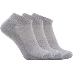 Skarpetki sportowe dla dorosłych 3pk Unisex Terry Qtr Crew. Szare skarpety Skechers, bez wzorów, z materiału. Za 44.99 zł.