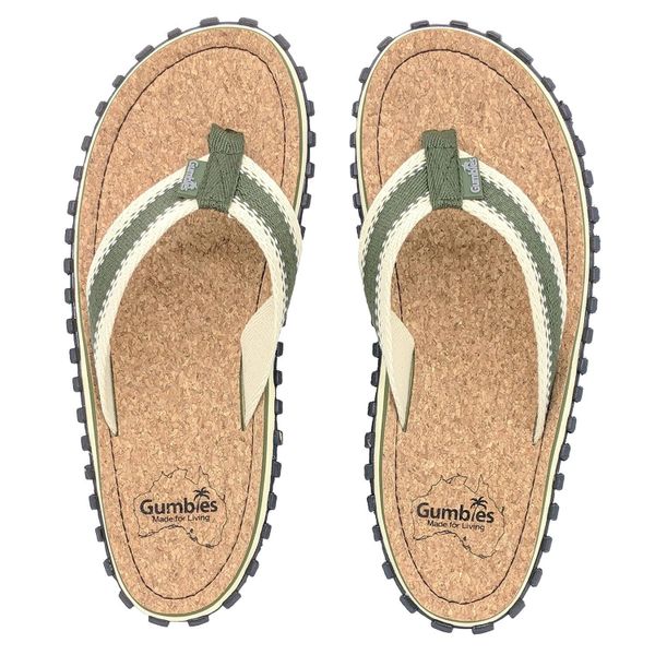 Japonki GUMBIES CORKER FLIP-FLOPS UNISEX. Zielone klapki Gumbies, bez wzorów, bez obcasa. Za 99.99 zł.