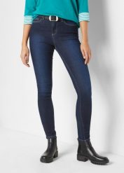 Dżinsy Skinny Mid Waist ze stretchem. Niebieskie jeansy bonprix, bez wzorów. Za 97.99 zł.