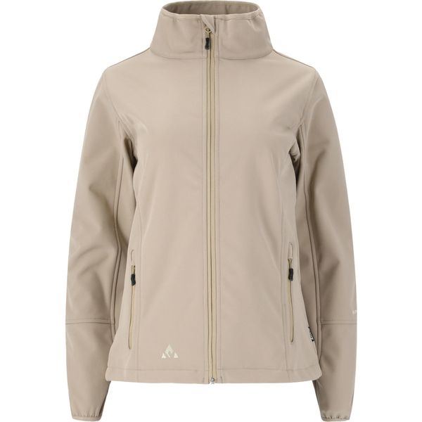 Damska kurtka wodoodporna Whistler Covina. Brązowe kurtki sportowe Whistler, bez wzorów, z softshellu, bez kaptura, trekkingowe. Za 231.50 zł.