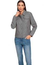 Heine Skórzana kurtka w kolorze szarym rozmiar: 46. Szare kurtki Heine, bez wzorów, ze skóry, bez kaptura. Za 281.10 zł.