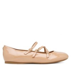Baleriny Guess. Brązowe baleriny Guess, z aplikacjami, bez obcasa. Za 549.99 zł.