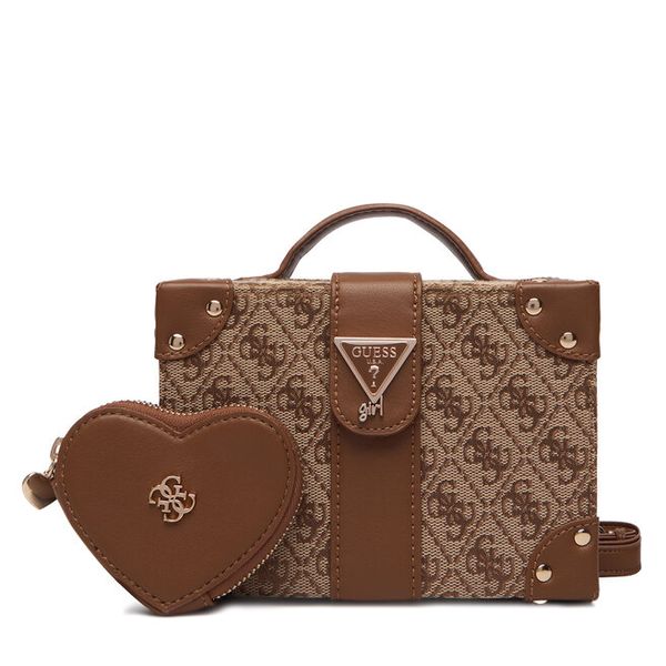 Torebka Guess. Brązowe torebki klasyczne Guess, z aplikacjami, bez dodatków. Za 349.99 zł.