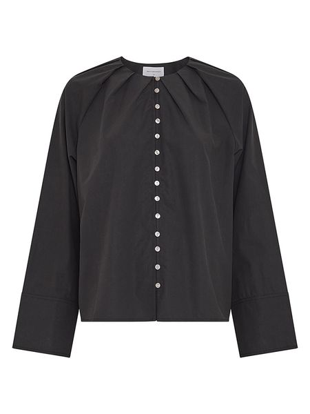 MOSS COPENHAGEN Bluzka w kolorze czarnym rozmiar: M/L. Czarne bluzki Moss Copenhagen, l, bez wzorów, bez kołnierzyka, bez ramiączek. Za 164.95 zł.