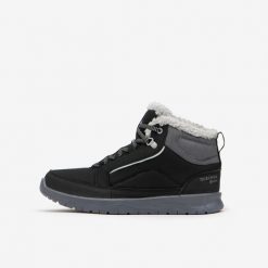 Buty turystyczne damskie Quechua SH100 Mid wodoodporne. Czarne trekkingi QUECHUA, przed kolano, trekkingowe. Za 159.99 zł.
