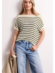 Street One Sweter w kolorze beżowo-ciemnobrązowym rozmiar: 36. Brązowe swetry Street One, bez wzorów, bez ramiączek. Za 91.99 zł.
