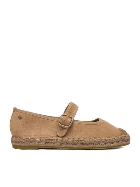 Roxy Espadryle CEO-WSS990-270 Beżowy ciemny. Brązowe espadryle Roxy, bez wzorów, z materiału, bez obcasa, bez zapięcia. Za 129.99 zł.
