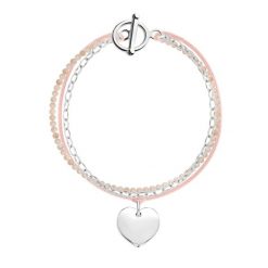 Bransoletka Rosalie z posrebrzanym sercem 1,5 cm. Czerwone bransoletki Lilou, posrebrzane. Za 275.40 zł.