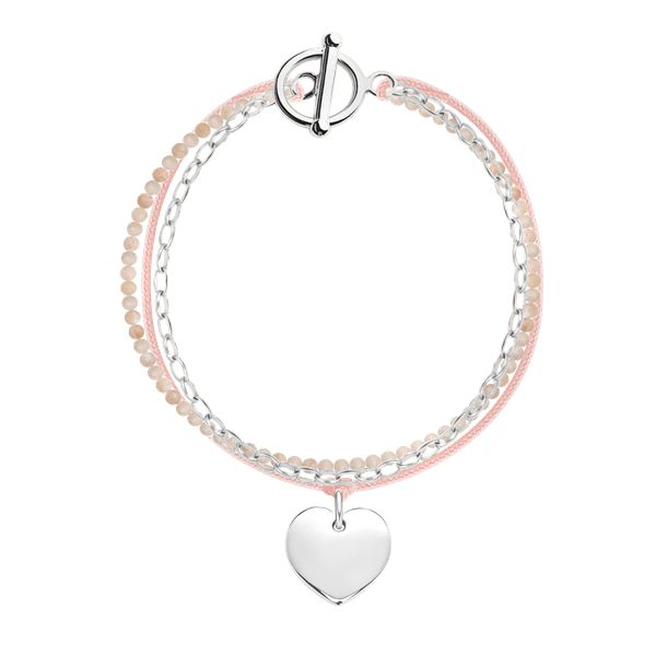 Bransoletka Rosalie z posrebrzanym sercem 1,5 cm. Czerwone bransoletki Lilou, posrebrzane. Za 275.40 zł.