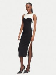 Elisabetta Franchi Sukienka dzianinowa AM-44S-66E2-V420 Czarny Slim Fit. Czarne sukienki Elisabetta Franchi, s, bez wzorów, z dzianiny, bez kołnierzyka, bez ramiączek. Za 1,799.00 zł.