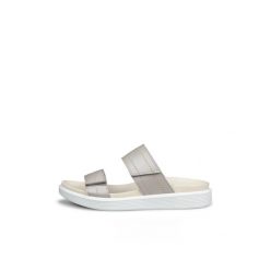 Sandały damskie Ecco Slide. Brązowe sandały ecco, bez wzorów, z materiału, eleganckie, bez obcasa, bez zapięcia. Za 428.00 zł.