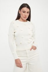 Sweter damski z różami Euforico MARELLA MONOCHROME. Czerwone swetry Marella, l, bez wzorów, bez ramiączek. Za 1,209.00 zł.