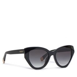 Okulary przeciwsłoneczne Furla. Czarne okulary przeciwsłoneczne Furla, bez wzorów. Za 729.99 zł.