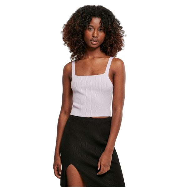 Damska krótka bluzka z dzianiny Urban Classics. Białe bluzki Urban Classics, bez wzorów, z dzianiny, bez kołnierzyka, bez ramiączek. Za 168.00 zł.