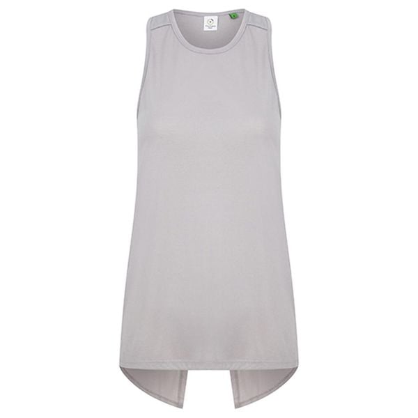 Koszulka Damska Z Odkrytymi Plecami. Szare bluzki TOMBO, bez wzorów, sportowe, bez kołnierzyka, bez ramiączek. Za 96.99 zł.