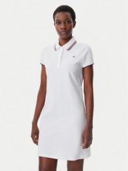 Tommy Hilfiger Sukienka codzienna WW0WW45532 Biały Regular Fit. Białe sukienki TOMMY HILFIGER, na co dzień, m, bez wzorów, z bawełny, bez kołnierzyka, bez ramiączek, proste. Za 369.99 zł.