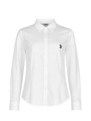 U.S. Polo Assn. Koszula - Slim fit - w kolorze białym rozmiar: L. Białe koszule U.S. Polo Assn., l, bez wzorów, z bawełny, bez kołnierzyka, bez ramiączek. Za 175.26 zł.