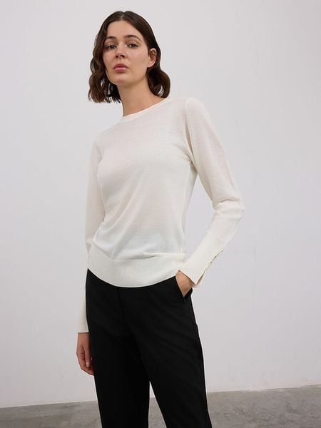 BGN Sweter w kolorze kremowym rozmiar: 36. Brązowe swetry BGN, bez wzorów, bez ramiączek. Za 104.64 zł.