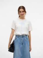 Vero Moda Koszulka w kolorze białym rozmiar: XL. Białe bluzki Vero Moda, xl, bez wzorów, z bawełny, bez kołnierzyka, bez ramiączek. Za 61.95 zł.