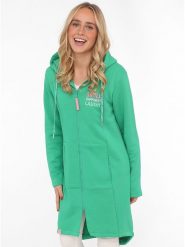 Zwillingsherz Bluza "Smile Happiness Laugh" w kolorze zielonym rozmiar: L/XL. Zielone bluzy Zwillingsherz, l, bez wzorów, bez kaptura. Za 237.73 zł.