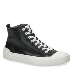 Trampki Caprice. Czarne trampki Caprice, bez wzorów, bez zapięcia. Za 259.99 zł.