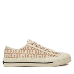 Trampki Guess. Brązowe trampki Guess, z aplikacjami, bez zapięcia. Za 349.99 zł.