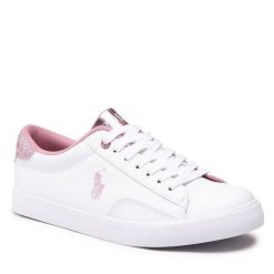 Tenisówki Polo Ralph Lauren. Białe trampki Polo Ralph Lauren, bez wzorów, bez zapięcia. Za 279.99 zł.