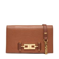 Torebka Elisabetta Franchi. Brązowe kopertówki Elisabetta Franchi, bez wzorów, bez dodatków. Za 1,369.00 zł.