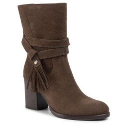 Lasocki 71222-05 Khaki. Brązowe botki Lasocki, bez wzorów, ze skóry, bez obcasa, bez zapięcia. Za 299.99 zł.