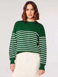 Apricot Sweter w kolorze zielono-białym rozmiar: XL. Zielone swetry Apricot, xl, bez wzorów, bez ramiączek. Za 97.05 zł.