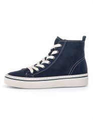 Gabor Skórzane sneakersy w kolorze granatowym rozmiar: 37. Niebieskie trampki Gabor, bez wzorów, ze skóry, za kostkę, bez zapięcia. Za 303.95 zł.