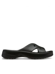 Crocs Klapki Classic Women's Cross Strap 210840 Czarny. Czarne klapki Crocs, bez wzorów, z tworzywa sztucznego, bez obcasa. Za 129.99 zł.