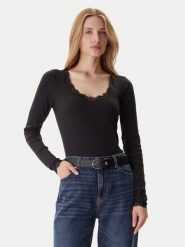 Tommy Hilfiger Bluzka UW0UW06071 Czarny Slim Fit. Czarne bluzki TOMMY HILFIGER, xl, bez wzorów, z bawełny, bez kołnierzyka, bez ramiączek. Za 209.99 zł.