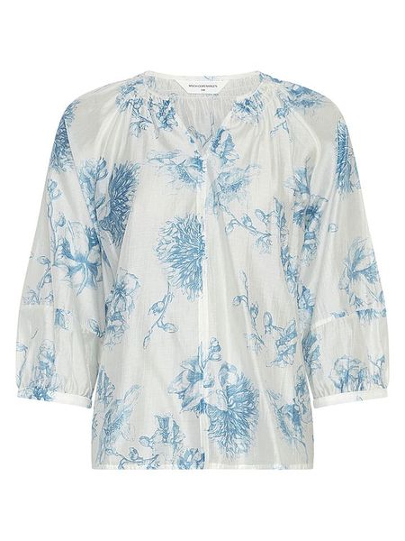 MOSS COPENHAGEN Bluzka w kolorze białym rozmiar: M/L. Białe bluzki Moss Copenhagen, l, bez wzorów, bez kołnierzyka, bez ramiączek. Za 174.95 zł.