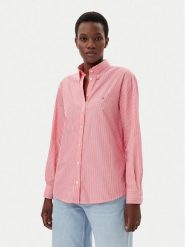 Tommy Jeans Koszula DW0DW20290 Różowy Regular Fit. Czerwone koszule Tommy Jeans, m, bez wzorów, z bawełny, bez kołnierzyka, bez ramiączek. Za 239.99 zł.