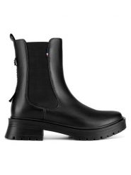 U.S. Polo Assn. Sztyblety MAGDA002W/DLE1 Czarny. Czarne botki U.S. Polo Assn., bez wzorów, ze skóry, bez obcasa, na płaskiej podeszwie, bez zapięcia. Za 379.99 zł.