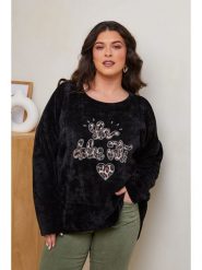 Curvy Lady Sweter w kolorze czarnym rozmiar: 48/50. Czarne swetry Curvy Lady, z aplikacjami, ze splotem, bez ramiączek. Za 118.84 zł.