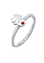Elli Damski świąteczny renifer z kryształem ze srebra próby 925 Sterling Silver Pierścionki 1 ct. Szare pierścionki Elli, srebrne. Za 123.99 zł.